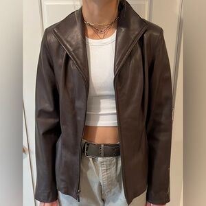 East 5 th brown leather jacket